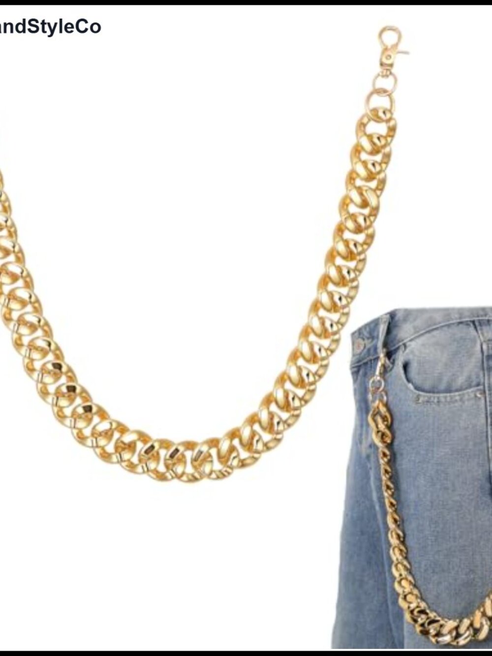 Gold chunky purse chain handbag charm 1 inch width DIY